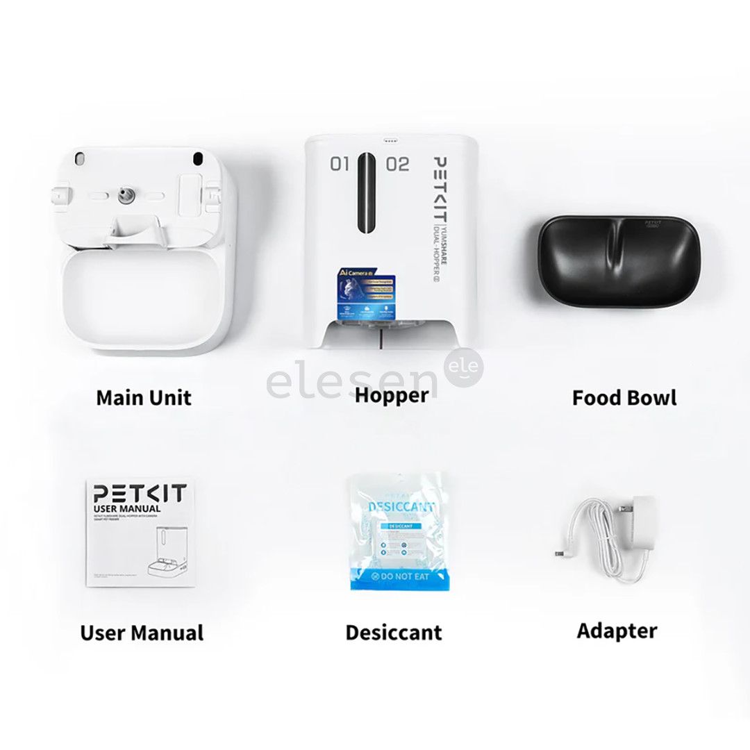 Petkit YumShare Dual-hopper 2, balta - Automatinė šėrykla su kamera