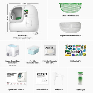 Petkit Purobot Max Pro 2, balta - Automatinė kačių kraiko dėžė