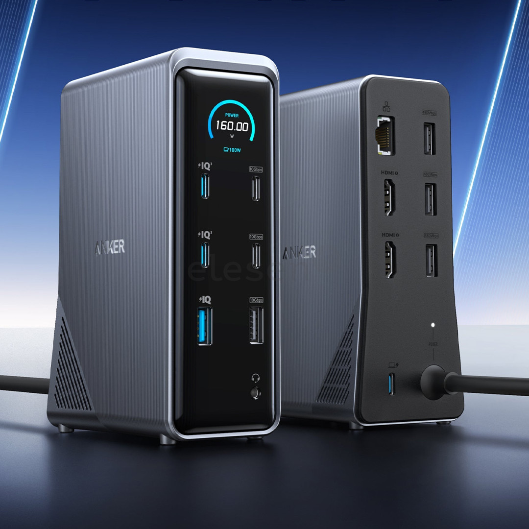 Anker Prime Dual Display, 160 W, black - Docking station