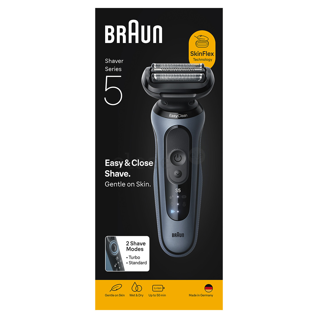 Braun Series 5, Wet & Dry, blue - Beard trimmer