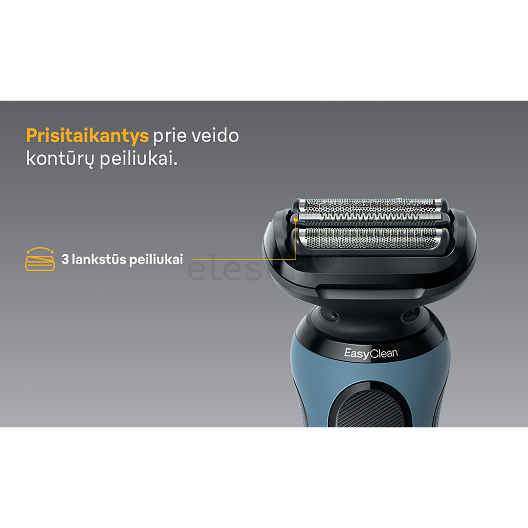 Braun Series 5, Wet & Dry, blue - Beard trimmer