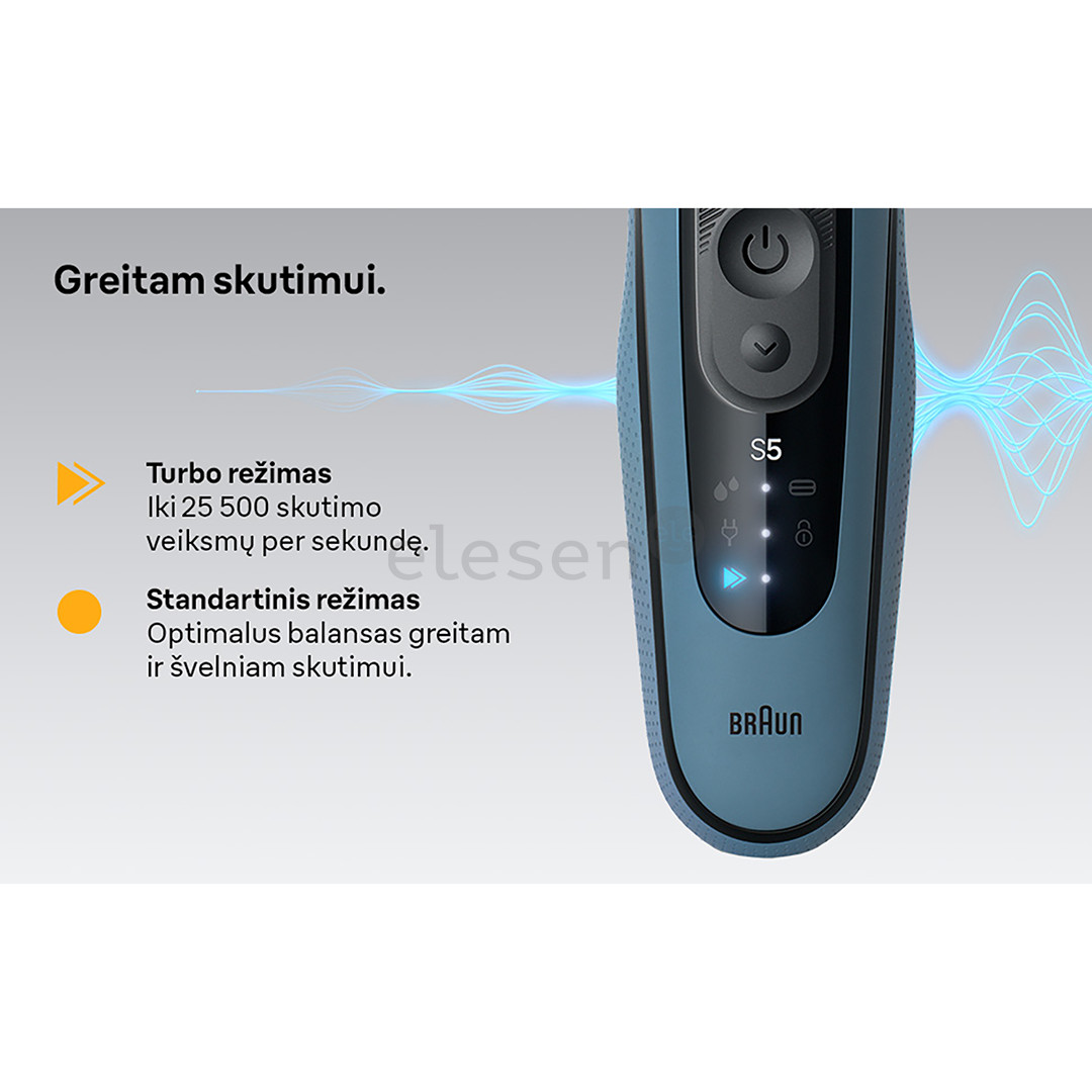 Braun Series 5, Wet & Dry, blue - Beard trimmer