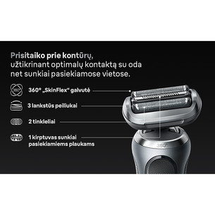 Braun, series 7, Wet & Dry, grey - Shaver