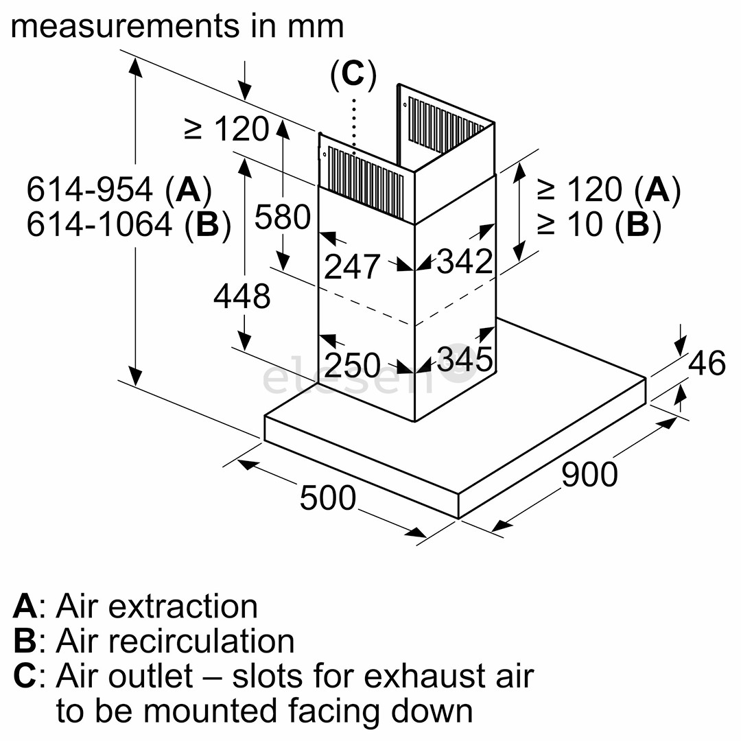 Bosch, Series 6, 722 м³/ч, нерж. сталь - Вытяжка