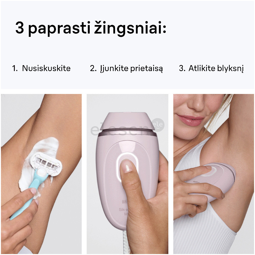 Braun Silk-expert Mini, rožinis - Fotoepiliatorius
