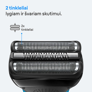 Braun Series 3 Shave & Style, Wet & Dry, mėlynas - Skustuvas