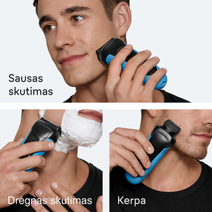 Braun Series 3 Shave & Style, Wet & Dry, mėlynas - Skustuvas