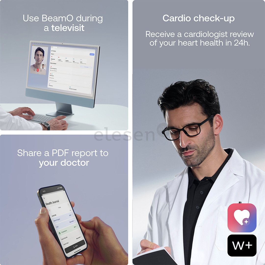 BeamO, белый/черный - Устройство для контроля показателей здоровья 4 в 1