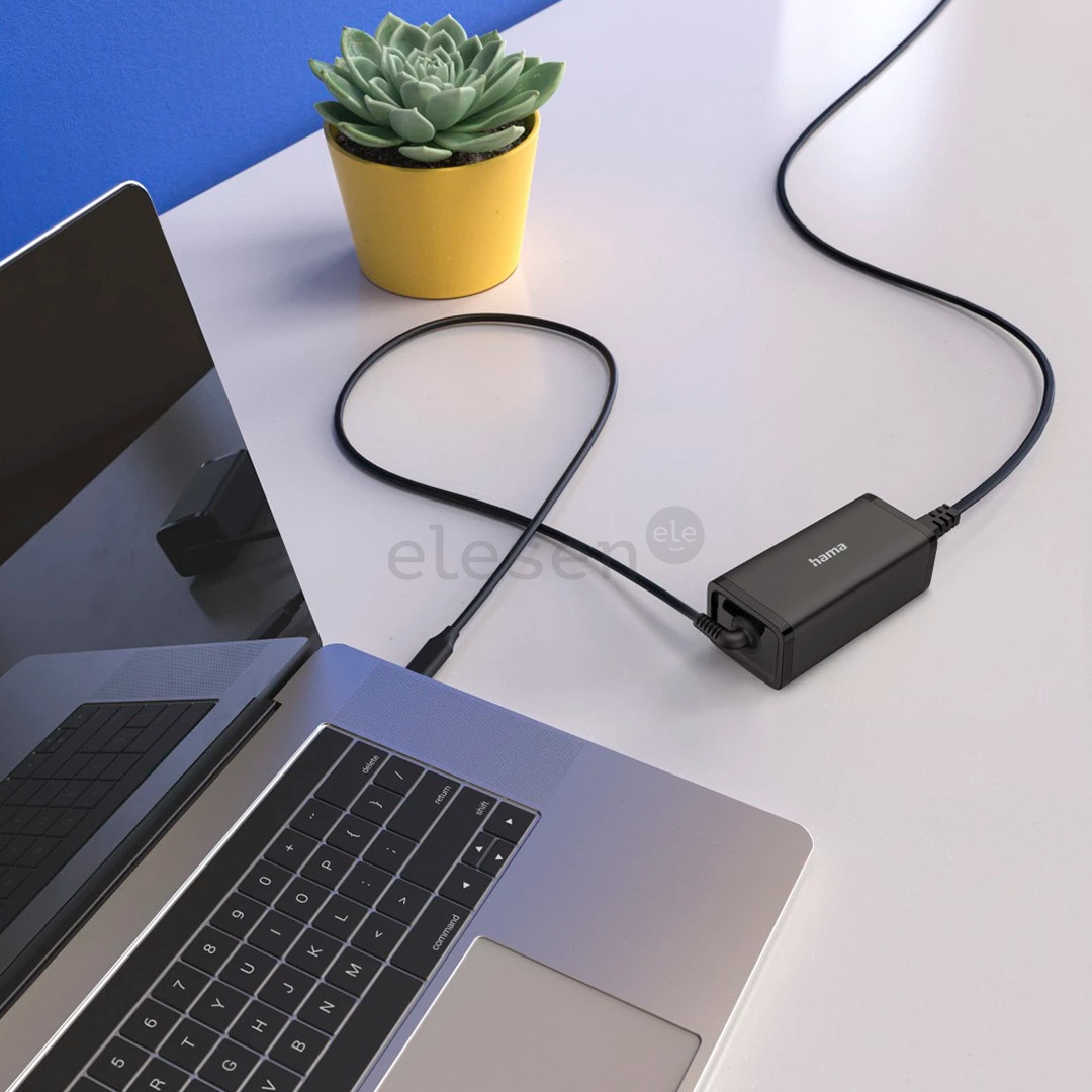 Hama Universal USB-C Notebook Power Adapter, GaN, USB-C, PD  5-20V/100W, juodas - Įkroviklis