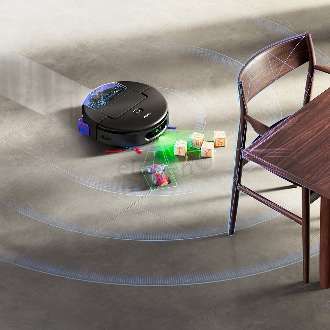 Dyson Spot+Scrub™ Ai, Wet & Dry, juodas - Dulkių siurblys robotas