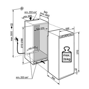 Liebherr peak BioFresh, 296 л, высота 177 см - Интегрируемый холодильный шкаф