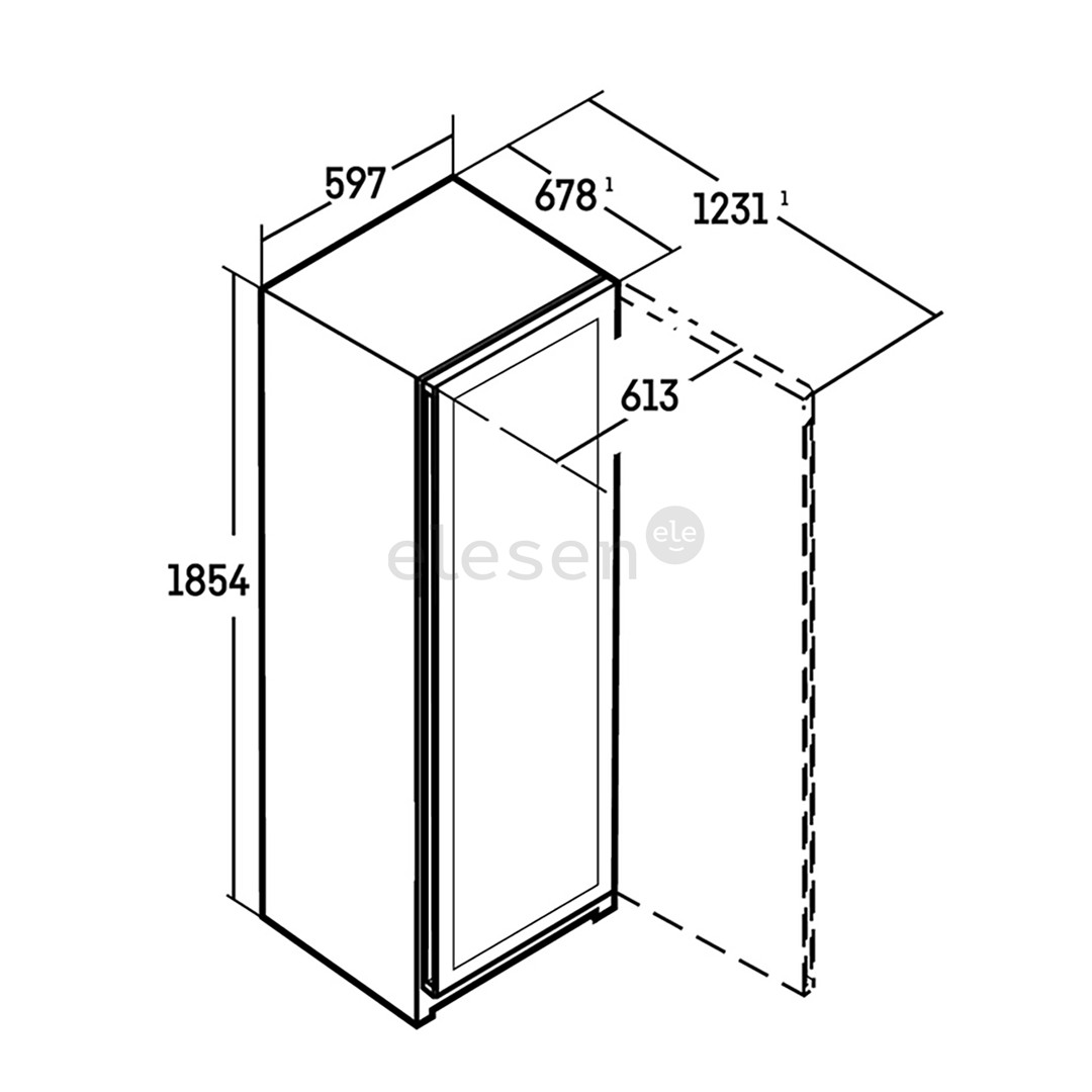 Liebherr Vinidor Selection, 106 buteliai, aukštis 186 cm, juodas - Vyno šaldytuvas