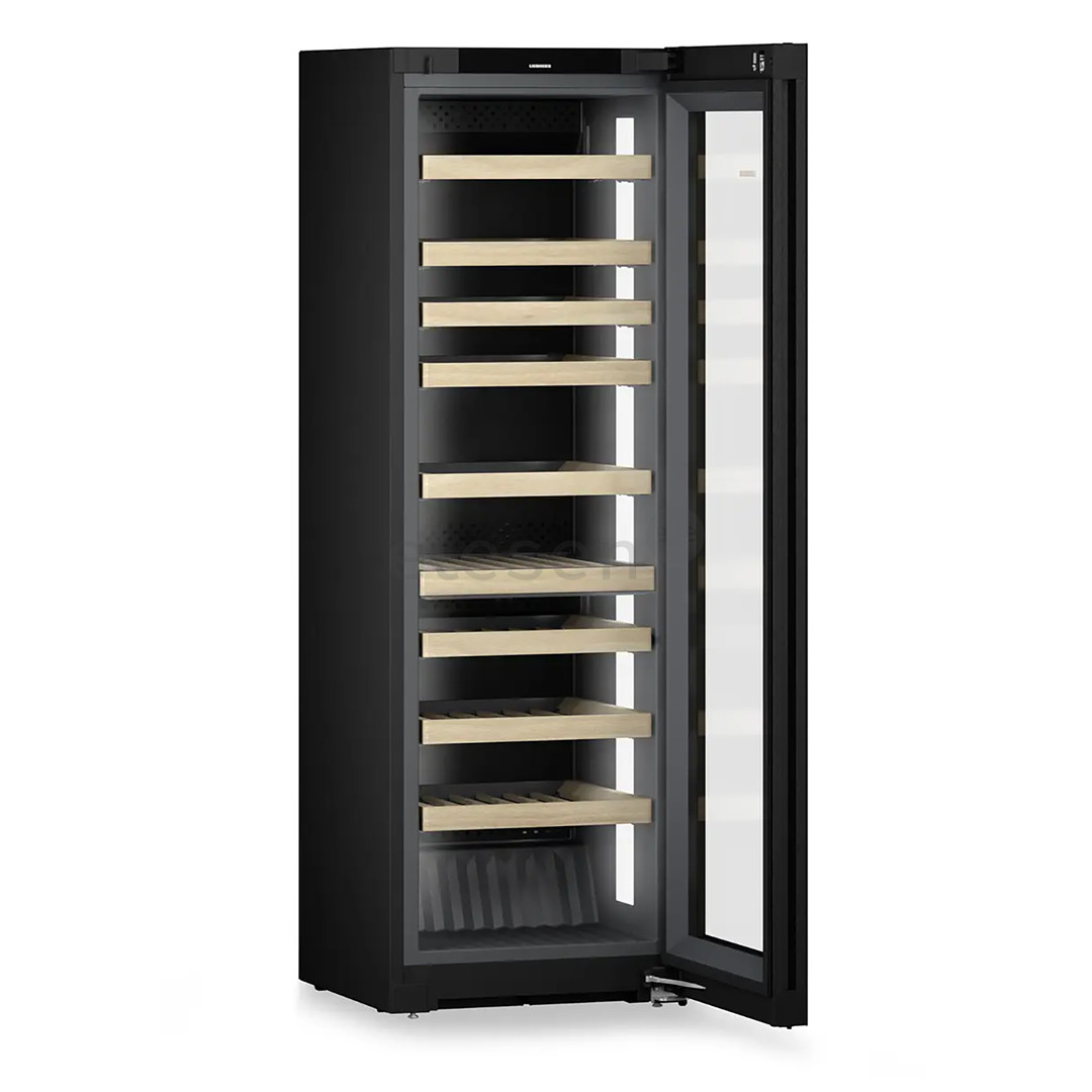 Liebherr Vinidor Selection, 106 buteliai, aukštis 186 cm, juodas - Vyno šaldytuvas