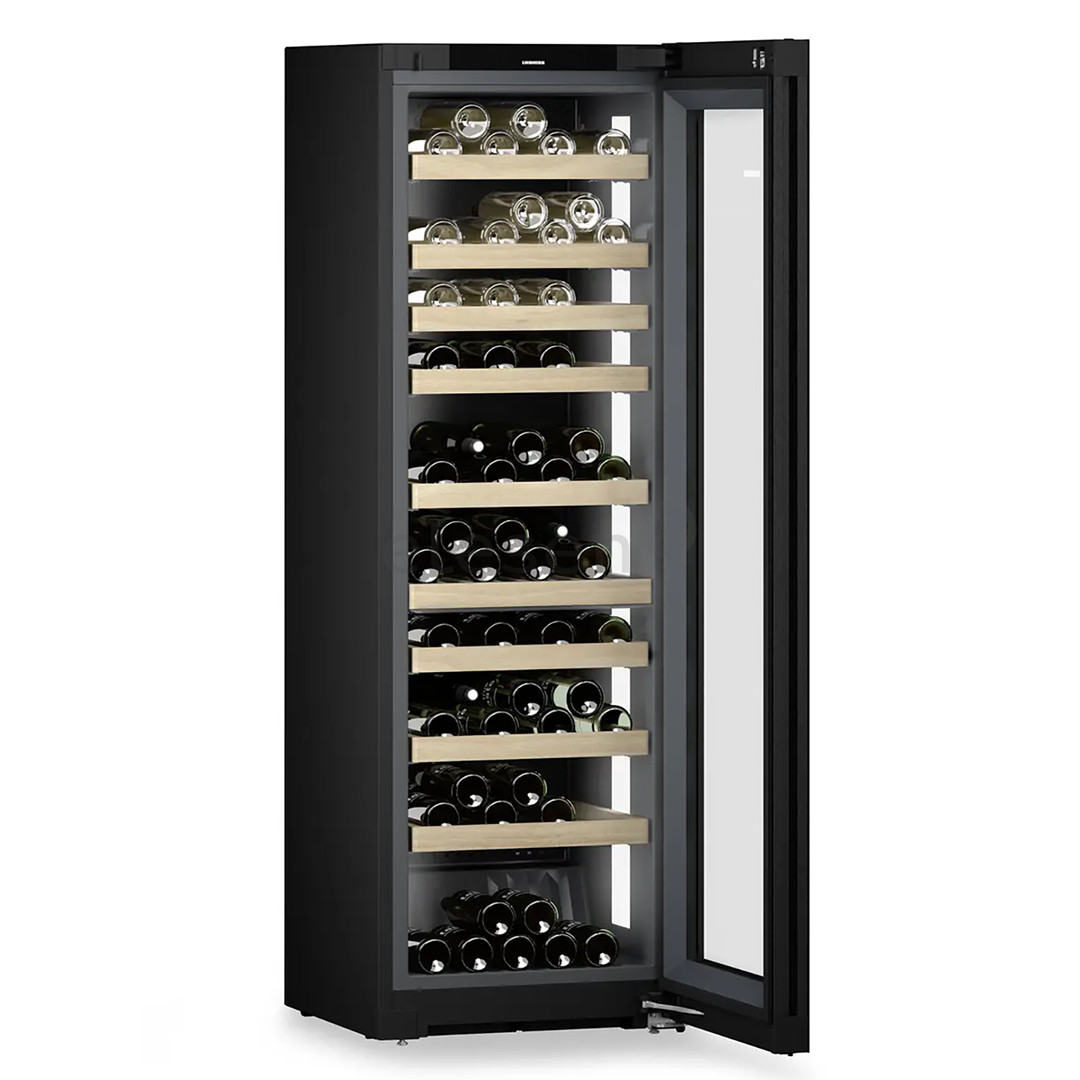 Liebherr Vinidor Selection, 106 buteliai, aukštis 186 cm, juodas - Vyno šaldytuvas