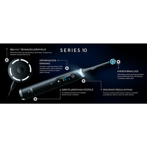 Braun Oral-B iO 10, Gold Edition, juodas/aukso spalvos - Elektrinis dantų šepetėlis