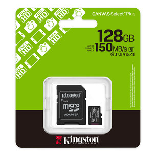 Kingston Canvas Select Plus, UHS-I, microSD, 128 GB, black - Memory card