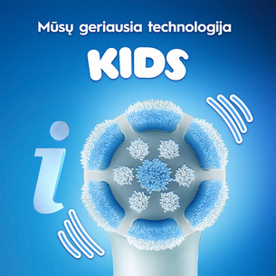Braun Oral-B iO Kids, Disney, Stitch, mėlynas - Elektrinis dantų šepetėlis + kelioninis dėklas