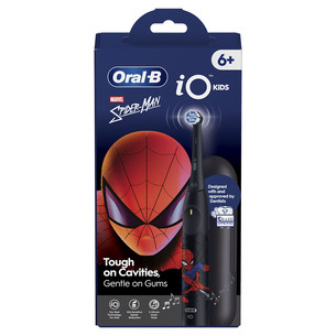 Braun Oral-B iO Kids, Marvel Spiderman, juodas - Elektrinis dantų šepetėlis + kelioninis dėklas