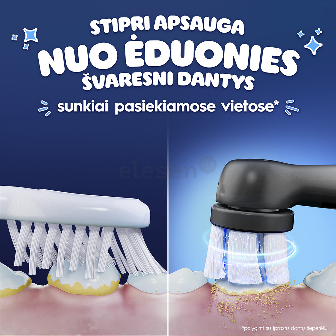 Braun Oral-B iO Kids, Marvel Spiderman, juodas - Elektrinis dantų šepetėlis + kelioninis dėklas