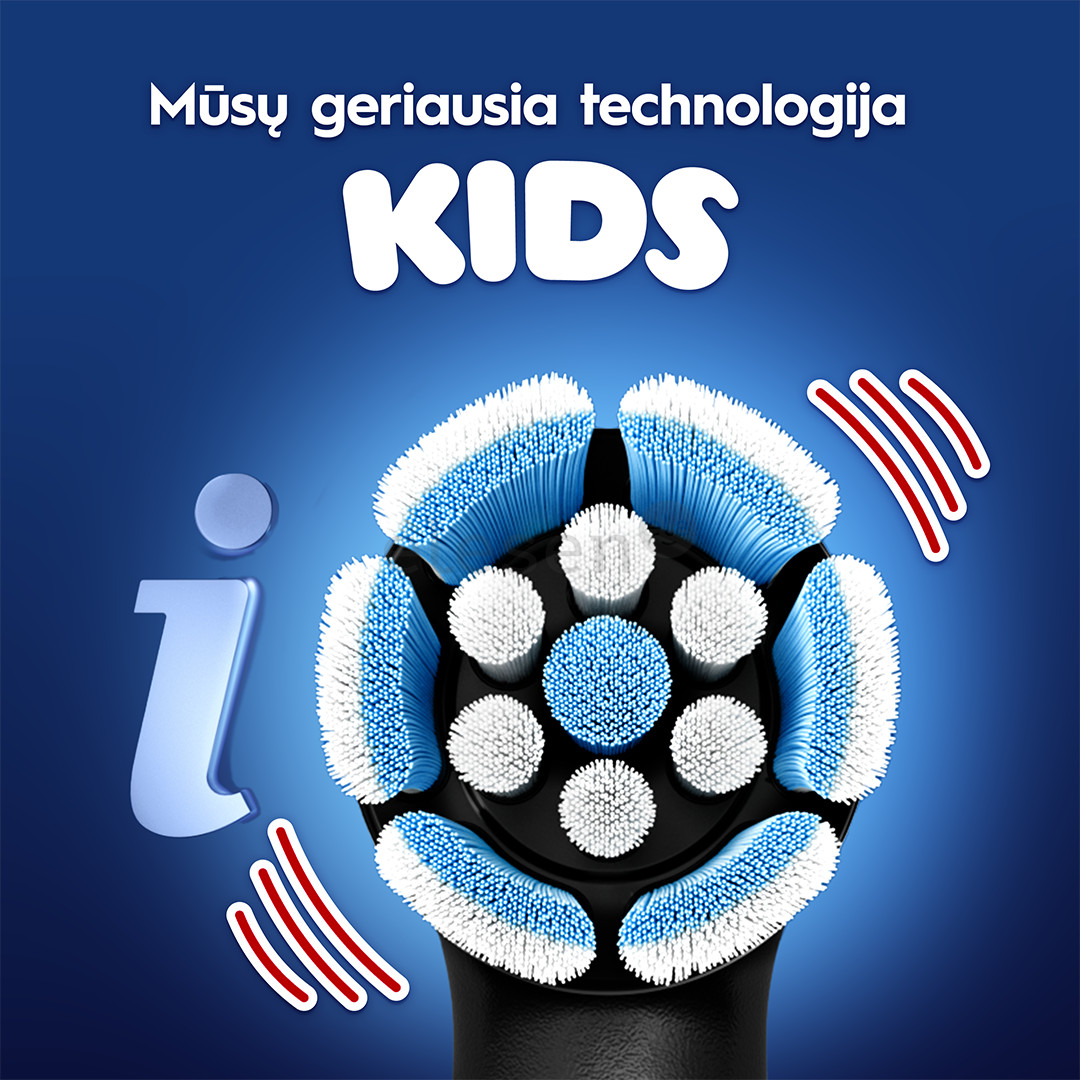 Braun Oral-B iO Kids, Marvel Spiderman, juodas - Elektrinis dantų šepetėlis + kelioninis dėklas