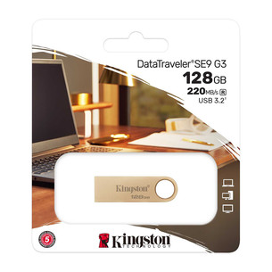 Kingston DataTraveler SE9 G3, 128 GB, aukso spalvos - USB atmintinė