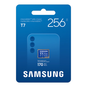 Samsung microSD kortelė T7, 256 GB, UHS-I, mėlyna - Atminties kortelė