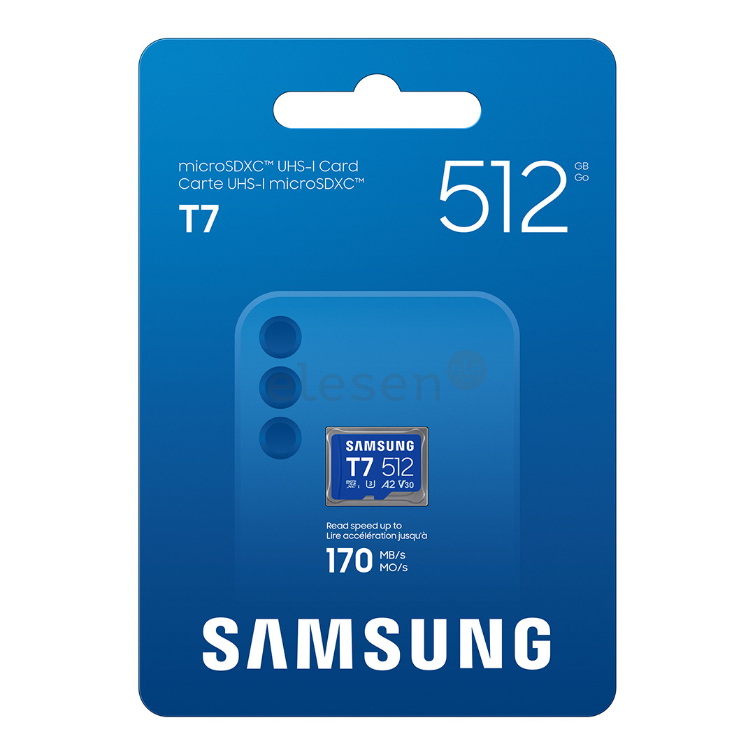 Samsung microSD kortelė T7, 512 GB, UHS-I, mėlyna - Atminties kortelė