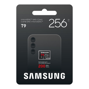 Samsung microSD kortelė T9, 256 GB, UHS-I, juoda - Atminties kortelė