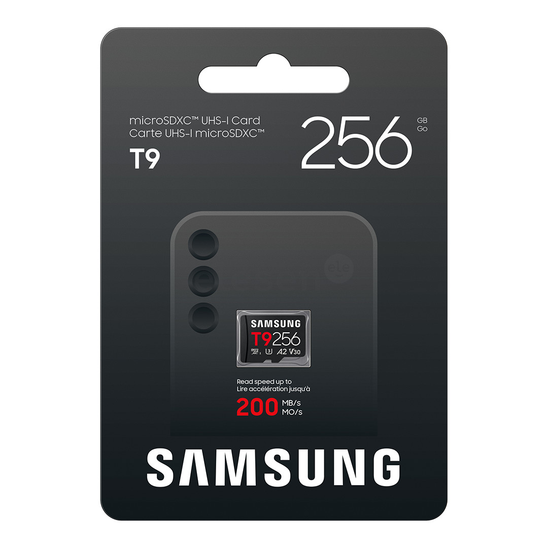 Samsung microSD kortelė T9, 256 GB, UHS-I, juoda - Atminties kortelė