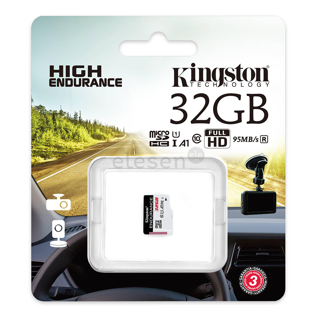 Kingston High-Endurance, microSDXC, 32 GB, balta - Atminties kortelė