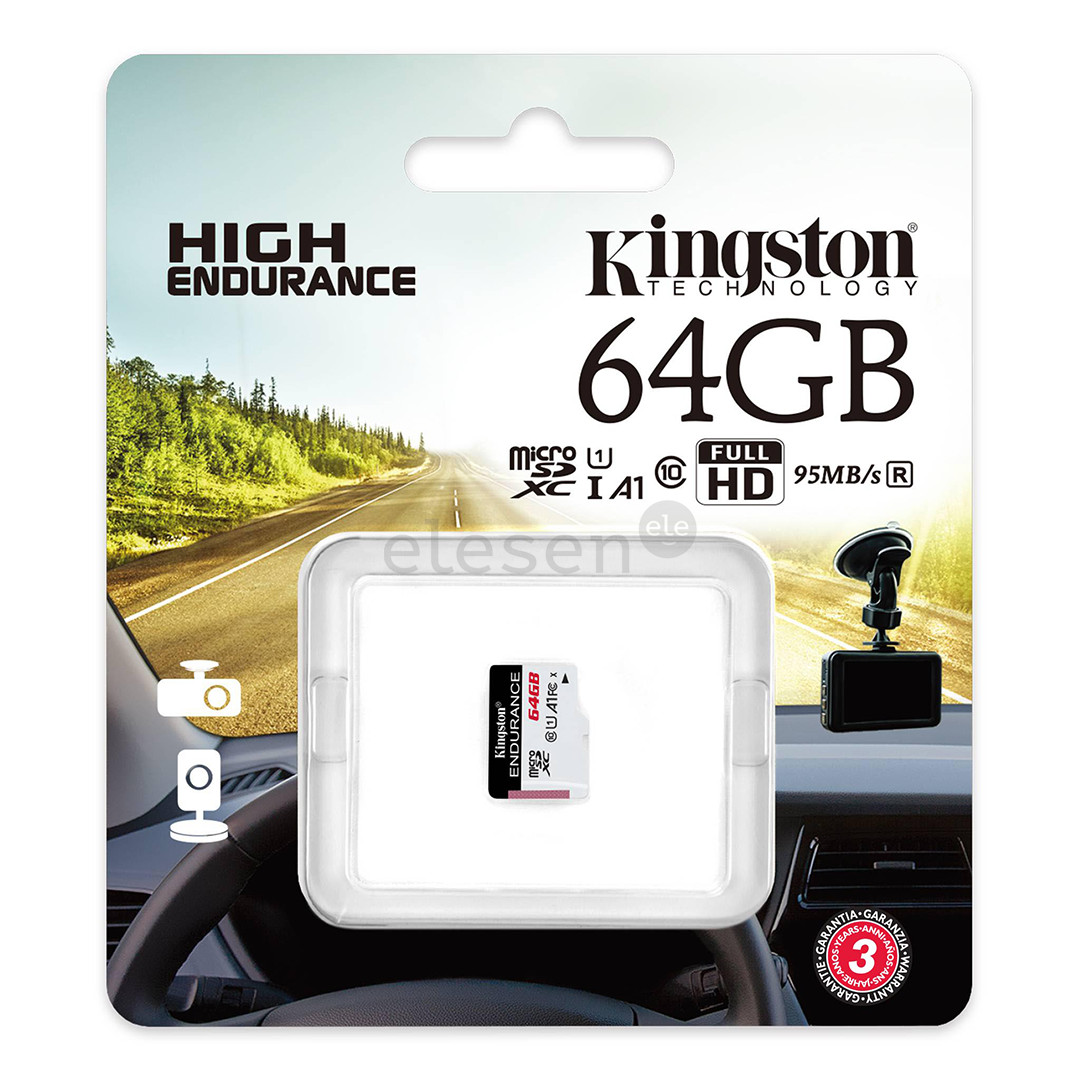 Kingston High-Endurance, microSDXC, 64 GB, white - Memory card