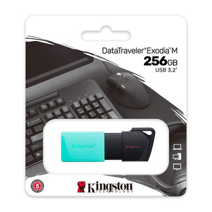 Kingston DataTraveler Exodia M, 256 GB, melsvai žalia - USB atmintinė