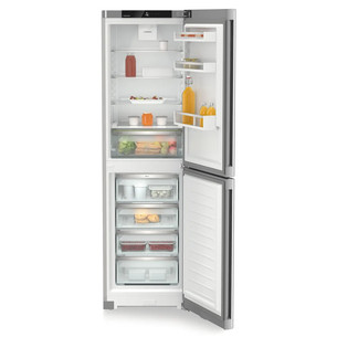 Liebherr EasyFresh NoFrost, 359 L, aukštis 202 cm, sidabro spalvos - Šaldytuvas