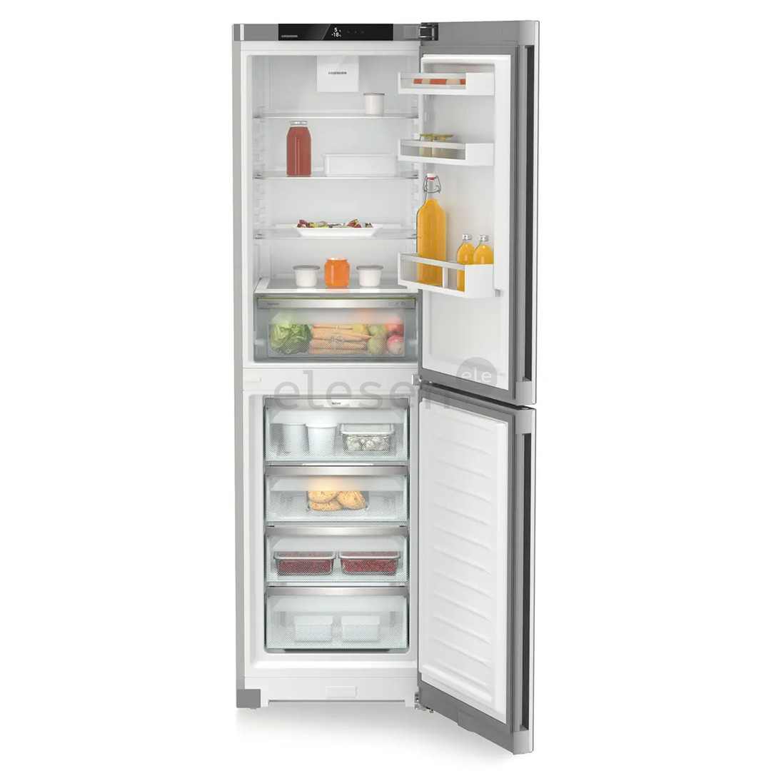 Liebherr EasyFresh NoFrost, 359 L, aukštis 202 cm, sidabro spalvos - Šaldytuvas