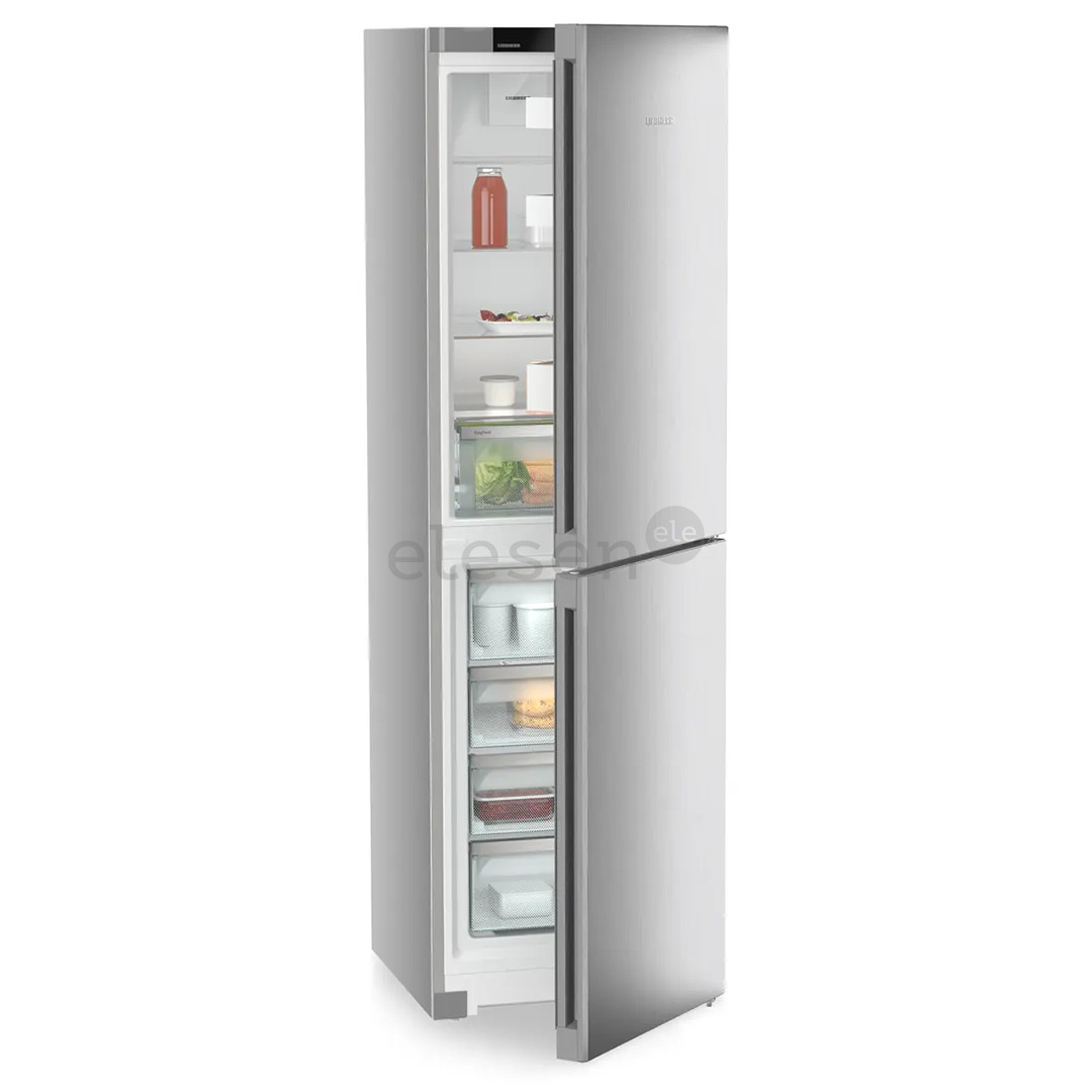 Liebherr EasyFresh NoFrost, 359 L, aukštis 202 cm, sidabro spalvos - Šaldytuvas