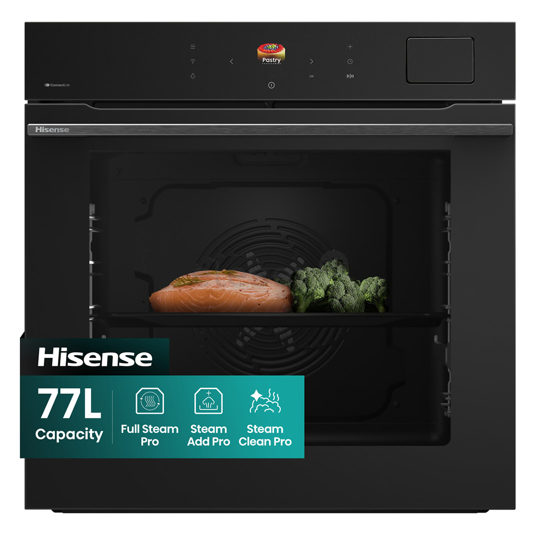 Hisense Hi8, 77 L, juoda - Įmontuojama garinė orkaitė