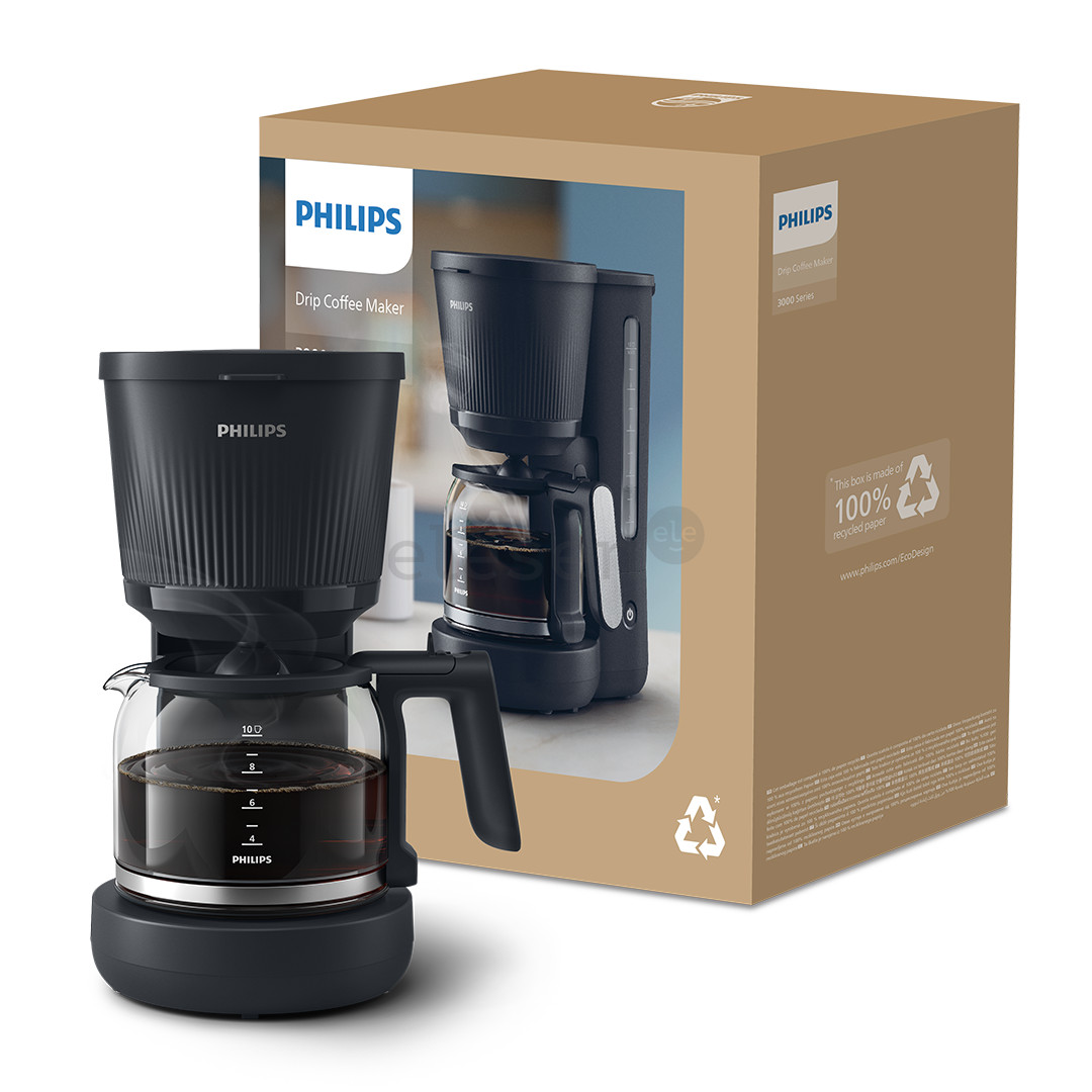 Philips 3000 Series, juodas - Kavos virimo aparatas