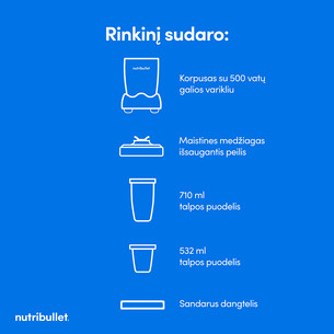 Nutribullet Original, 500 W, 0.71 L, grey - Blender Item - NB505DG