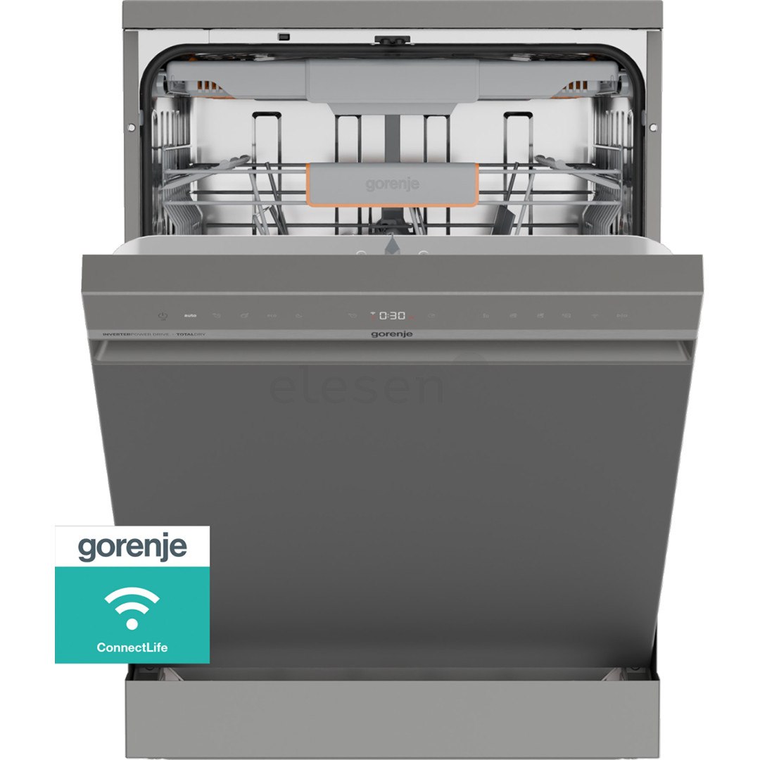 Gorenje G600, 16 komplektų talpa, plotis 59,9 cm, sidabro spalvos - Indaplovė