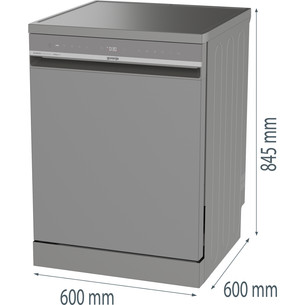 Gorenje G600, 16 komplektų talpa, plotis 59,9 cm, sidabro spalvos - Indaplovė