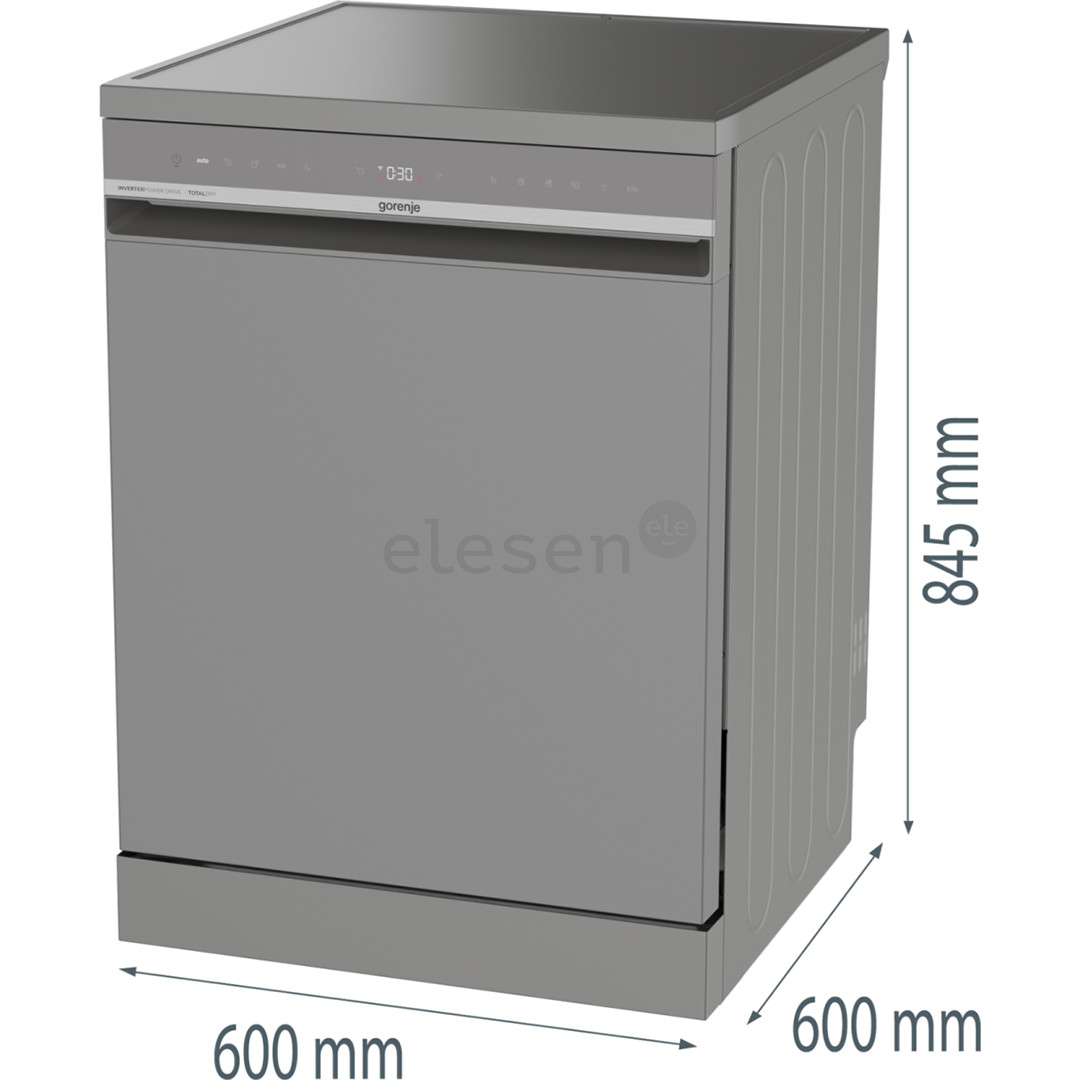 Gorenje G600, 16 komplektų talpa, plotis 59,9 cm, sidabro spalvos - Indaplovė