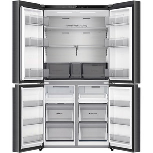 Hisense, Total No Frost, 647 L, aukštis 179 cm, juodo nerūdijančio plieno - SBS Šaldytuvas