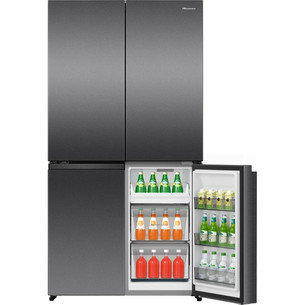 Hisense, Total No Frost, 647 L, aukštis 179 cm, juodo nerūdijančio plieno - SBS Šaldytuvas