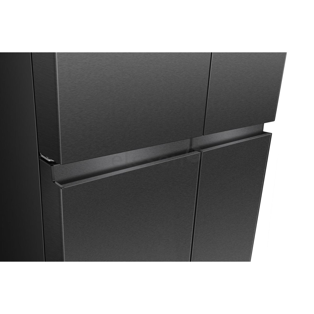 Hisense, Total No Frost, 647 L, aukštis 179 cm, juodo nerūdijančio plieno - SBS Šaldytuvas