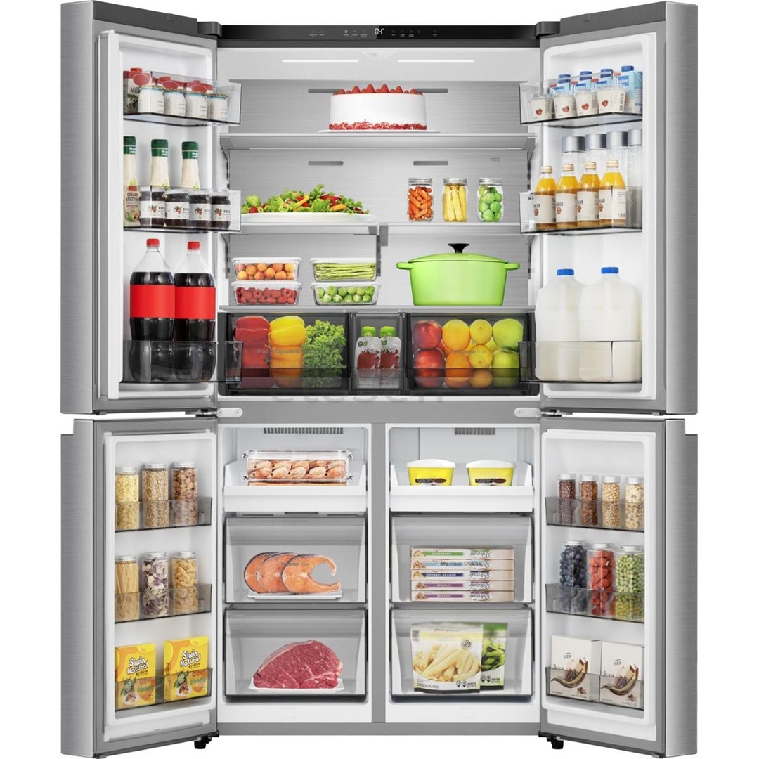 Hisense, Total No Frost, 647 L, aukštis 179 cm, pilkas - SBS Šaldytuvas