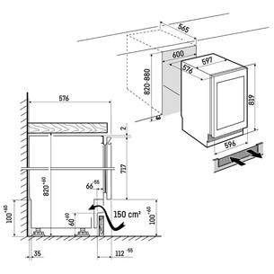 Liebherr Vinidor, 32 бутылки, высота 82 см, черный - Интегрируемый винный шкаф