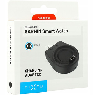 Fixed USB-C Charging Adapter, Garmin Smart Watch, juodas - Įkroviklis