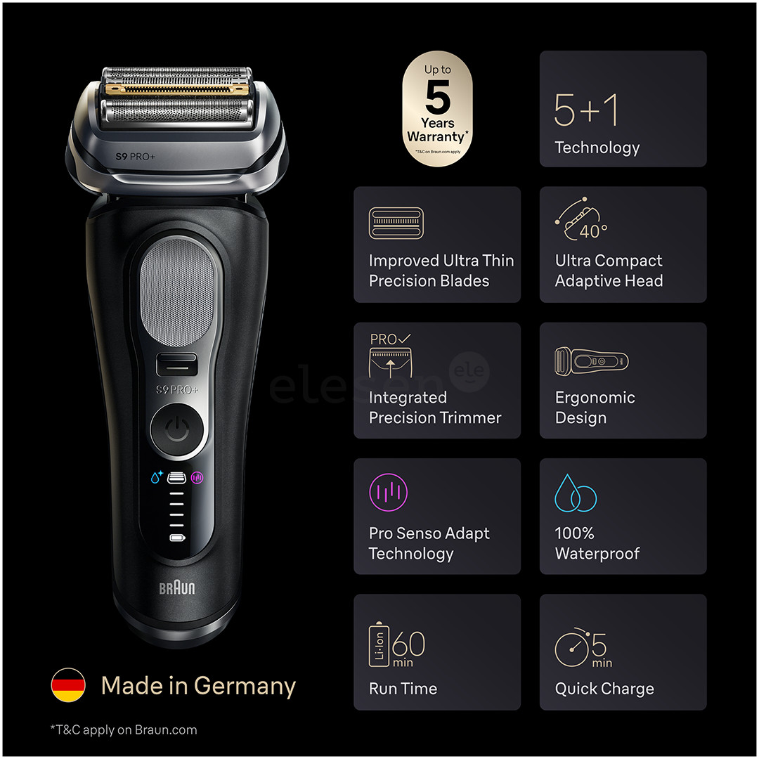 Braun Series 9 Pro+, Wet & Dry, black - Shaver
