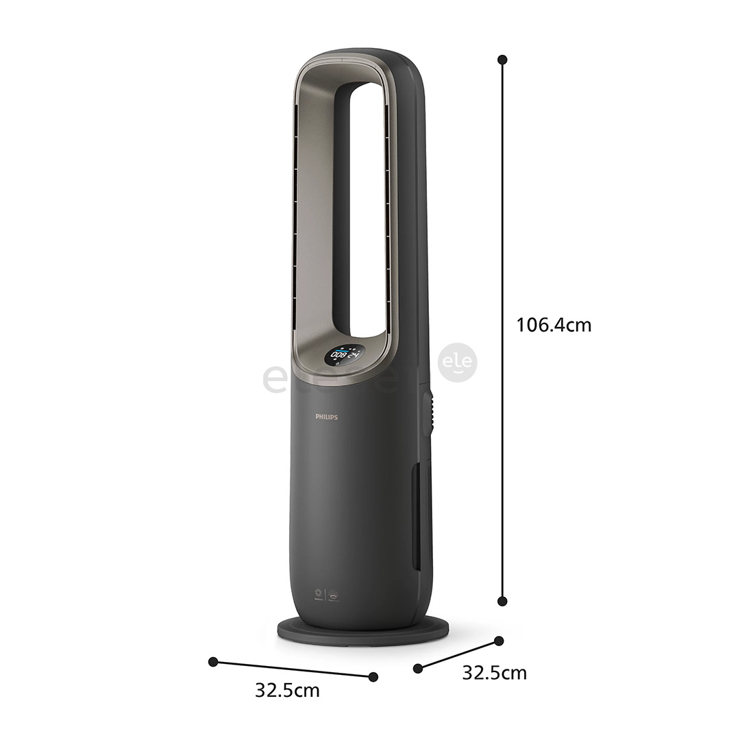 Philips Air Performer 9000 Series, 4 viename, 2200 W, pilkas – Oro valytuvas, ventiliatorius, šildytuvas ir drėkintuvas