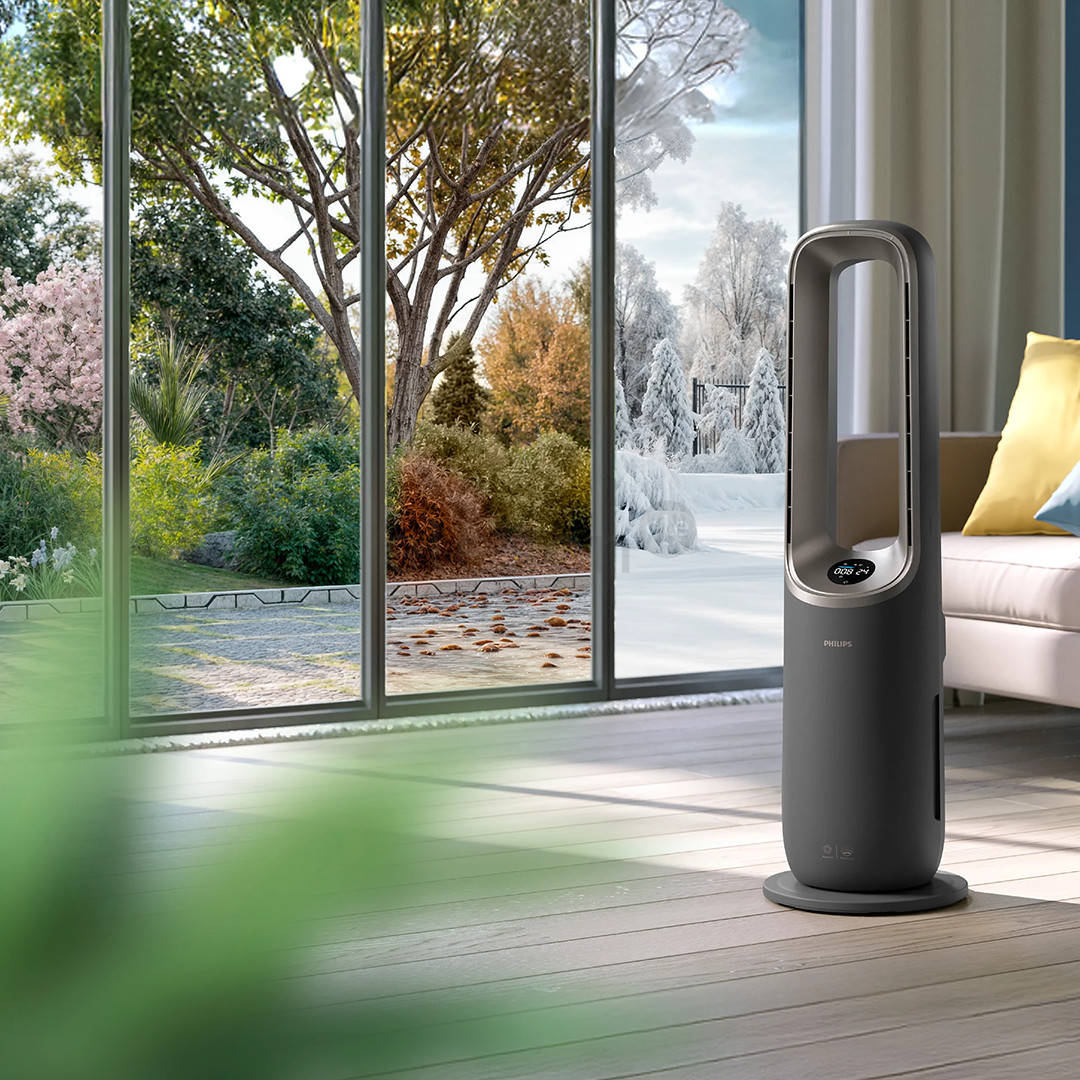 Philips Air Performer 9000 Series, 4 viename, 2200 W, pilkas – Oro valytuvas, ventiliatorius, šildytuvas ir drėkintuvas